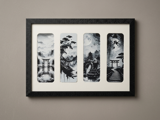 Monochrome Japanese Landscape Wall Art
