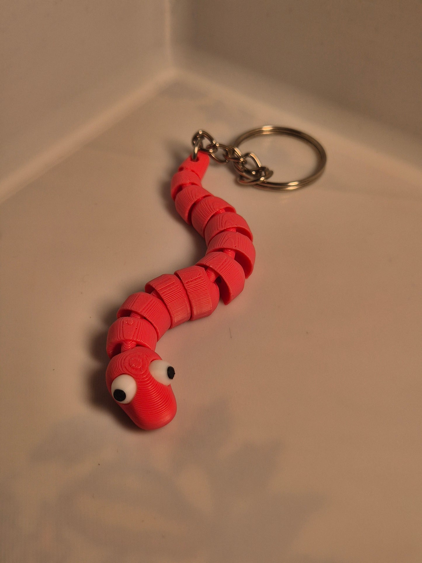 Flexi Wiggly Worm Keychain