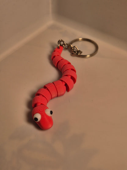 Flexi Wiggly Worm Keychain