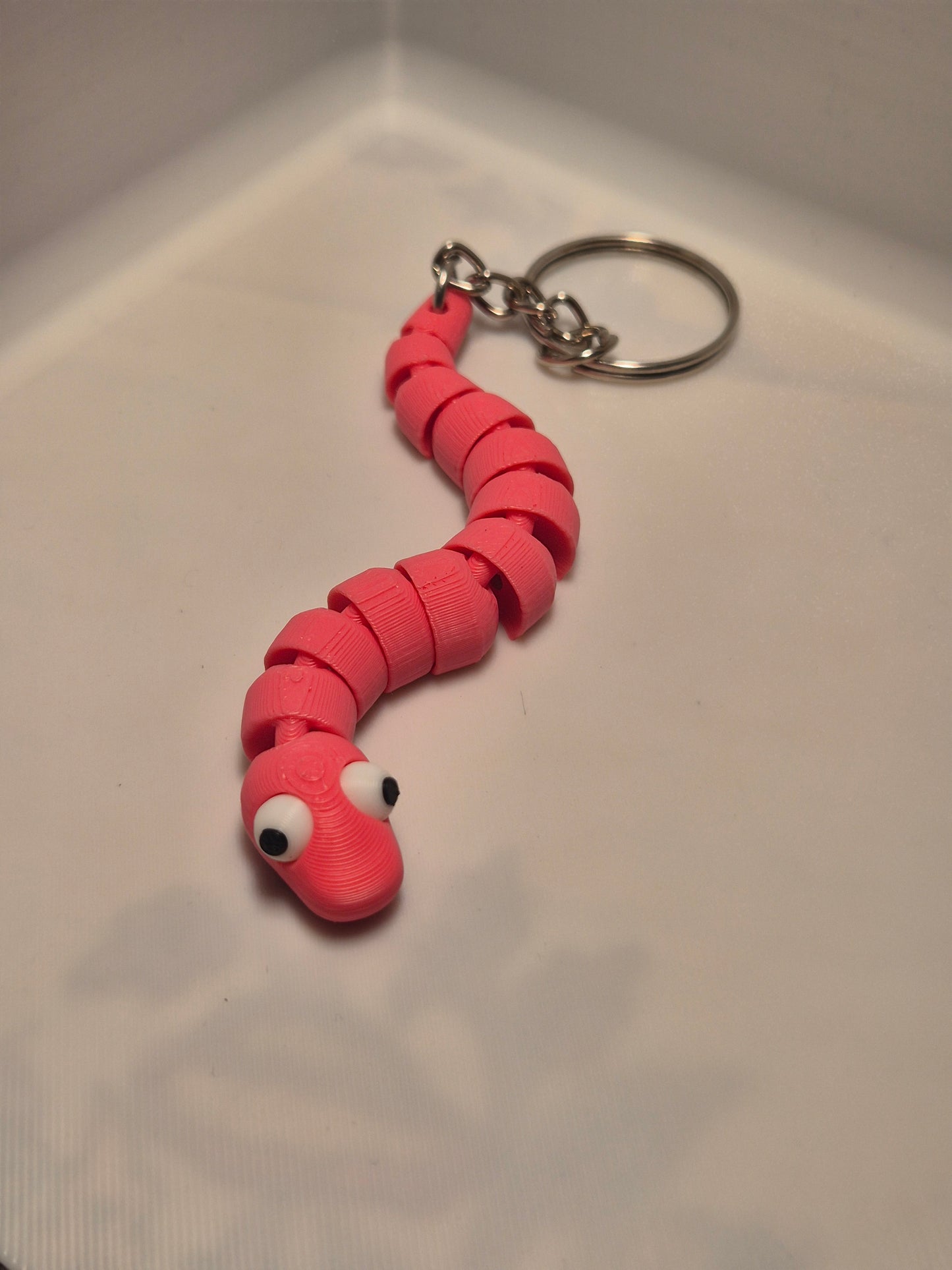 Flexi Wiggly Worm Keychain