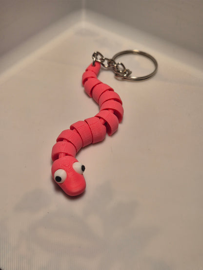 Flexi Wiggly Worm Keychain