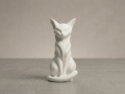 Serene Guardian Cat Sculpture