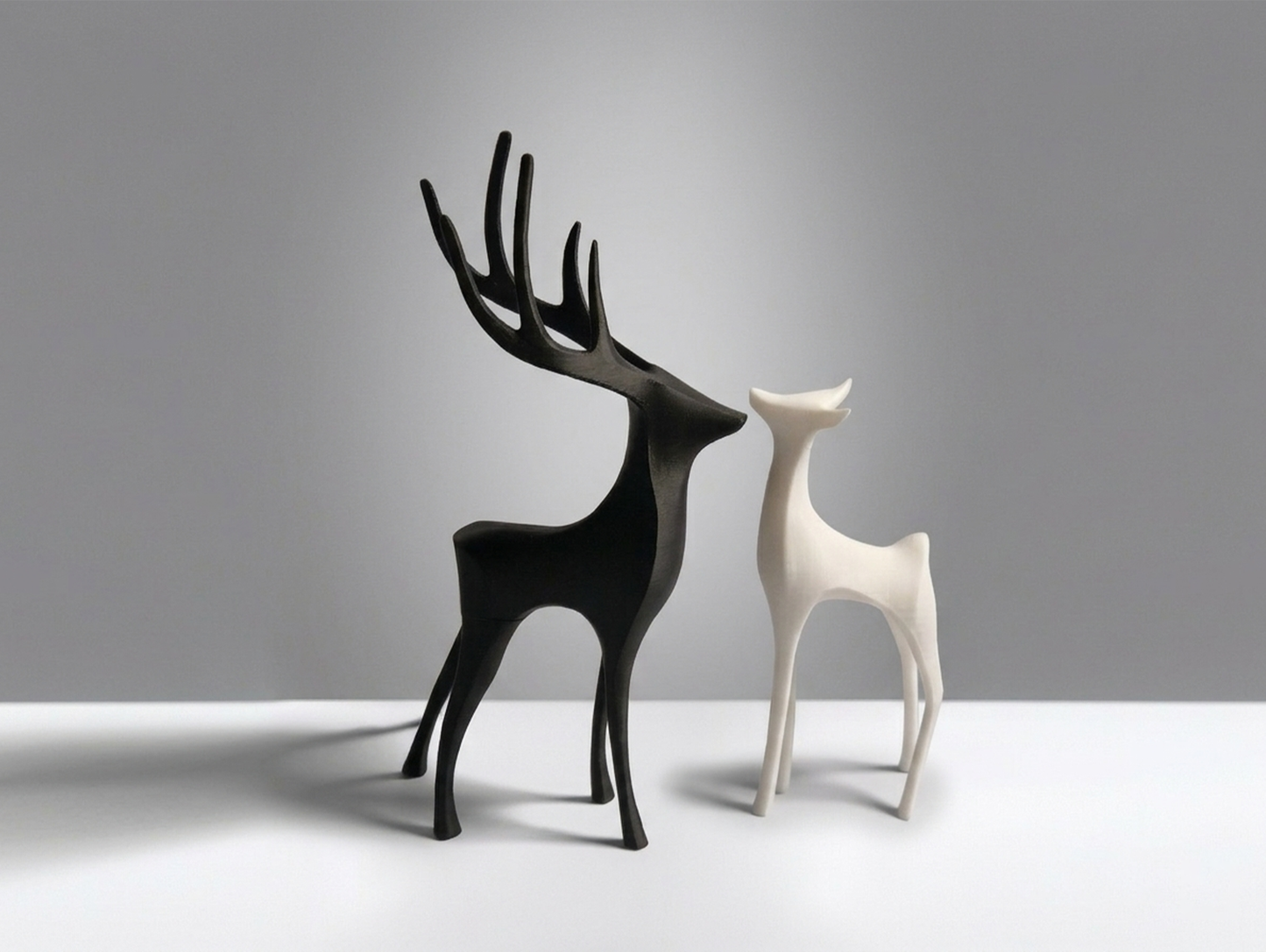 Dual Harmony Deer Sculpture