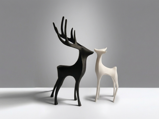 Dual Harmony Deer Sculpture