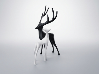 Dual Harmony Deer Sculpture